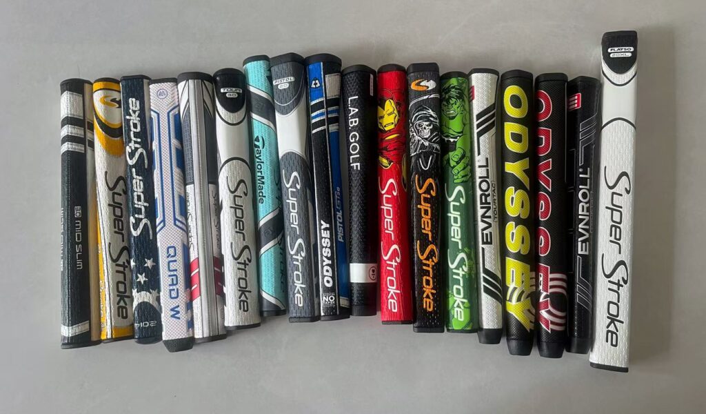Premium custom PU putter grips with stable texture, scratch-resistant logo and PMS color customization for golf brand OEM